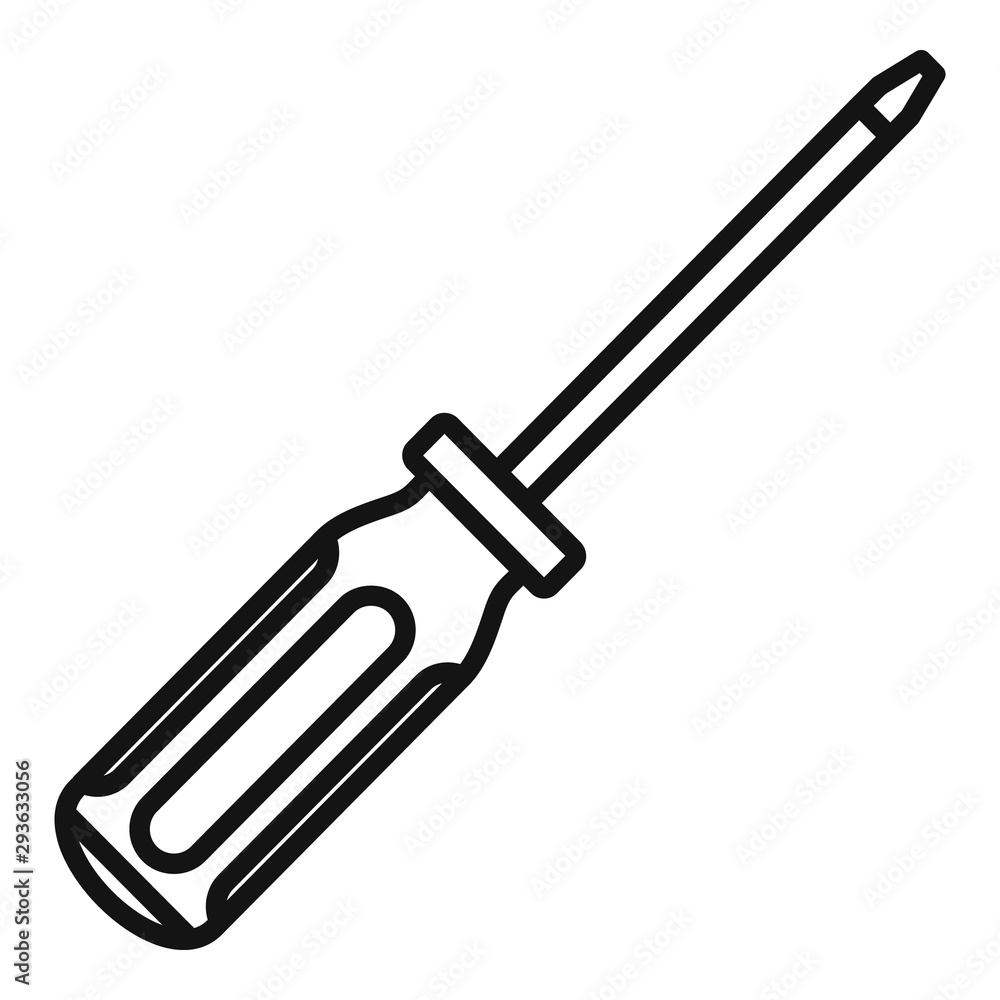 Poster fix screwdriver icon. outline fix screwdriver vector icon for web design isolated on white backgroun