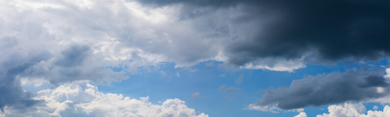 Fototapeta na wymiar panoramic blue sky and cloud in summertime beautiful background