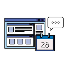 social media marketing with web page and icons vector illustration design