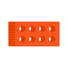 Construction brick icon. Flat illustration of construction brick vector icon for web design