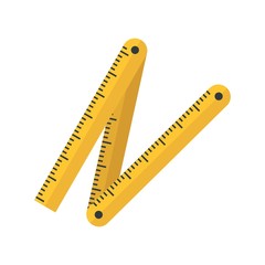 Measurement construct ruler icon. Flat illustration of measurement construct ruler vector icon for web design