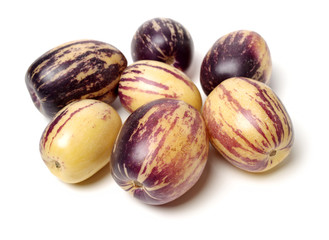 fresh Pepino fruit on white background