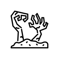 zombie hand icon isolate background, vector and illustration