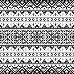 Ikat ethnic pattern vector black white color. Tribal Pattern. Aztec design boho rug, fabric, blanket and backdrop.