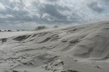 Sandsturm an Der Nordsee in den Dünen
