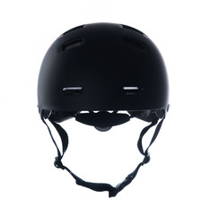 Black skater helmet isolated on white background