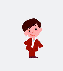 Businessman in casual style smiling peacefully.