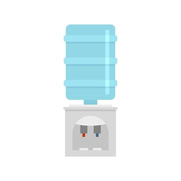 Plastic Water Cooler Icon. Flat Illustration Of Plastic Water Cooler Vector Icon For Web Design