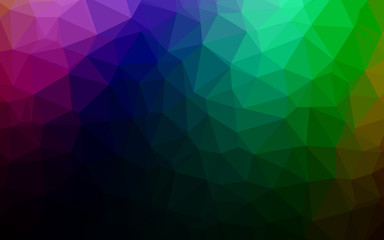 Fototapeta premium Dark Multicolor, Rainbow vector polygon abstract background. A sample with polygonal shapes. Brand new style for your business design.