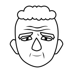Obraz na płótnie Canvas Grandfather head cartoon vector design icon
