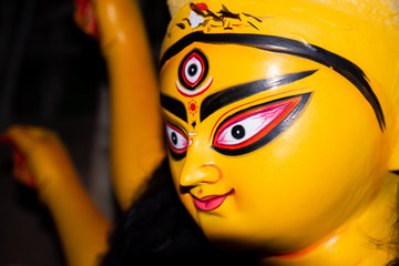 Beautiful colored Idol of Hindu Goddess Durga during Bengal's Durga Puja festival