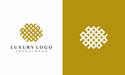 Luxury abstract logo with gold and white background - EPS10 - Vector.