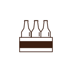 beers in basket oktoberfest celebration isolated icon