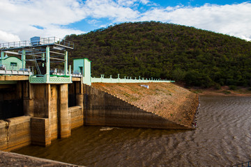 Captured Ponnaniyar Dam backview and lake