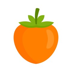 Eco persimmon icon. Flat illustration of eco persimmon vector icon for web design
