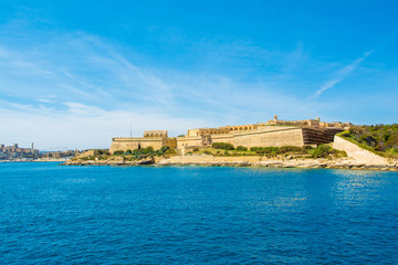 Fototapeta na wymiar Landscape of old Fort Manoel