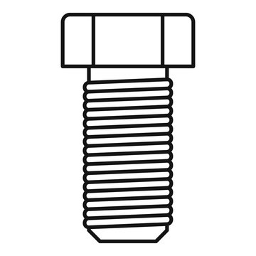 Screw-bolt nail icon. Outline screw-bolt nail vector icon for web design isolated on white background