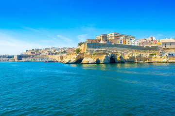 Fototapeta na wymiar Landscape with old Fort Saint Elmo, Valletta, Malta