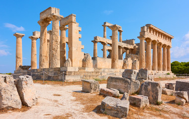Ancient greek temple of Aphaea in Aegina