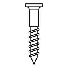 Wood screw bolt icon. Outline wood screw bolt vector icon for web design isolated on white background