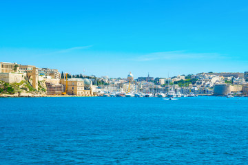 Fototapeta na wymiar Landscape of Kalkara marina, Bighi, Malta