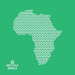 Africa map made from recycling symbol. Environmental concept