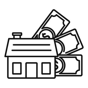 recommend clip art: House money mortgage icon. Outline house money mortgage vector icon for web design isolated on white background