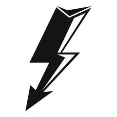 Electric lightning bolt icon. Simple illustration of electric lightning bolt vector icon for web design isolated on white background