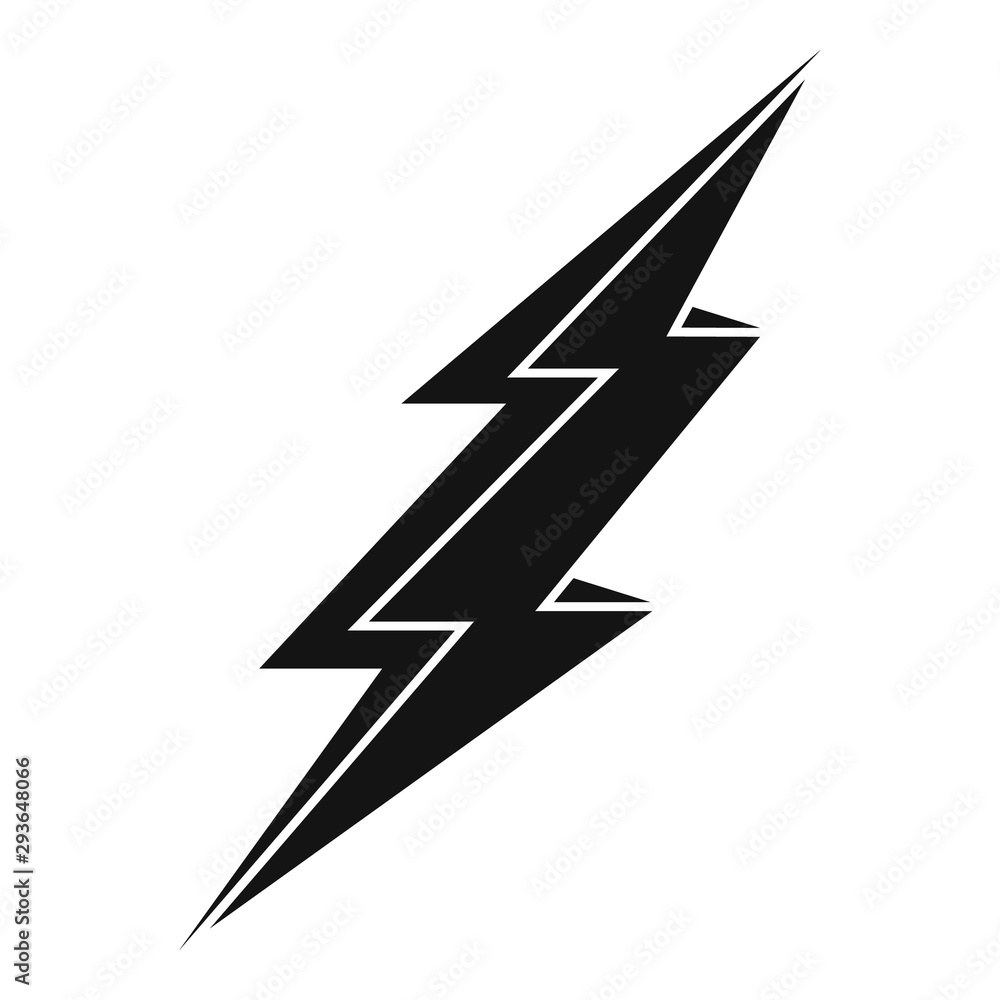 Poster warning lightning bolt icon. simple illustration of warning lightning bolt vector icon for web desig