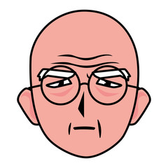 Grandfather head cartoon vector design icon