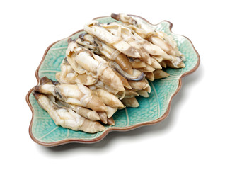 Razor clams isolated on white background.