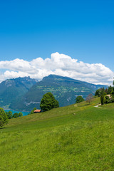 Landscape in Aeschi bei Spiez with a view of Lake Thun