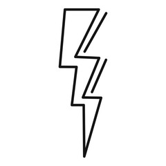 Power lightning bolt icon. Outline power lightning bolt vector icon for web design isolated on white background