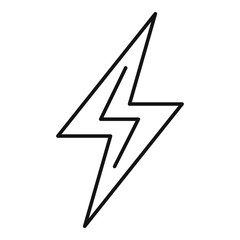 Charge lightning bolt icon. Outline charge lightning bolt vector icon for web design isolated on white background