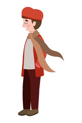 cute little boy with autumn clothes