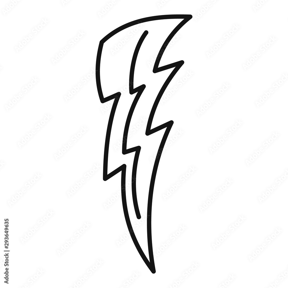 Poster art lightning bolt icon. outline art lightning bolt vector icon for web design isolated on white bac