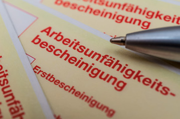Obraz premium Krankenschein 