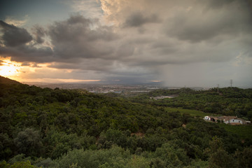 Sunset with a storm coming.