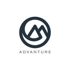 Mountain Vector Design. Modern mountain logo. Mountain icon.