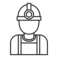 Coal industry worker icon. Outline coal industry worker vector icon for web design isolated on white background