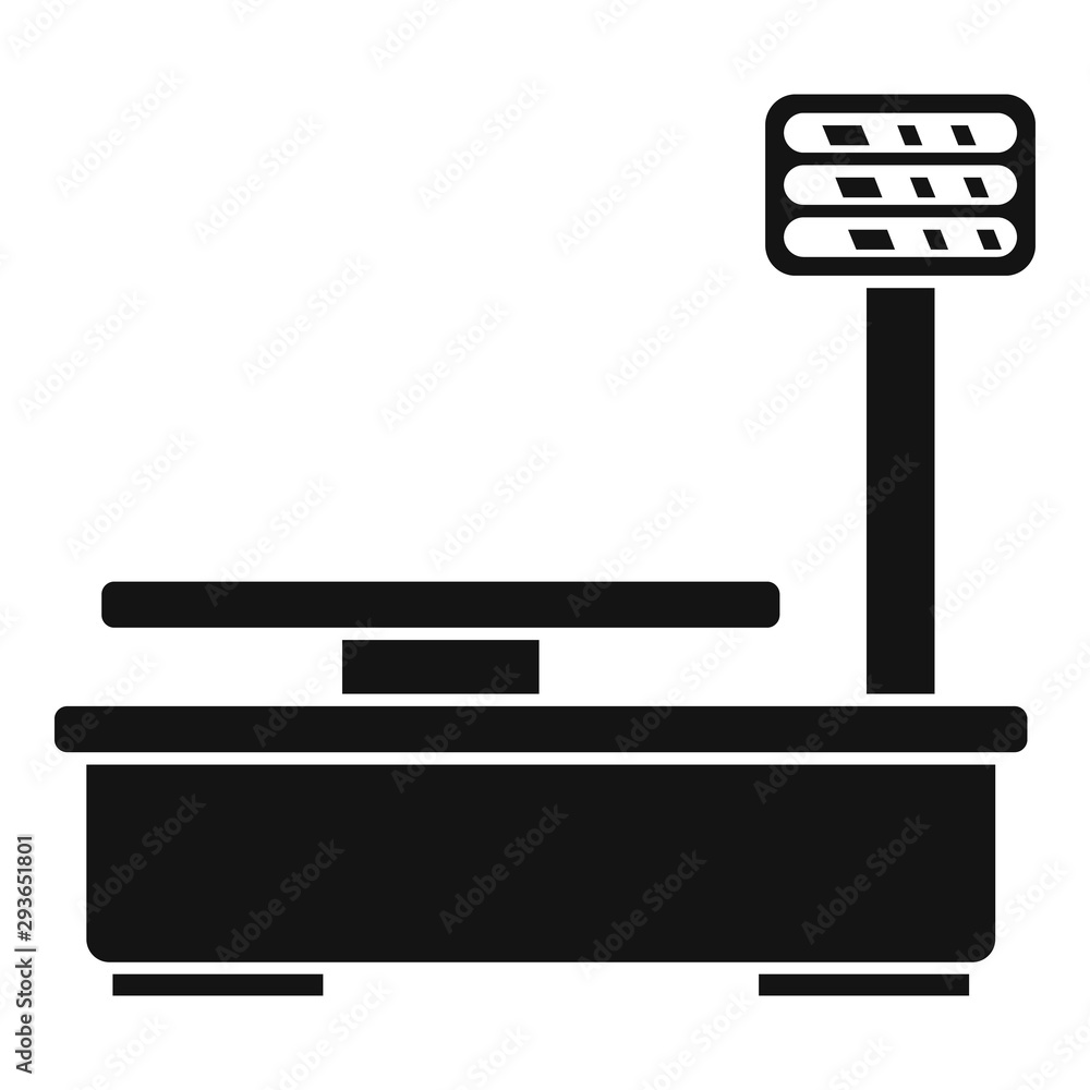 Poster modern scales icon. simple illustration of modern scales vector icon for web design isolated on whit