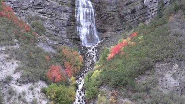 Scenic Bridal Veil Falls Utah in Autumn