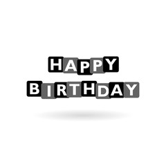 Happy birthday sign, white background