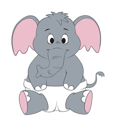 cartoon baby elephant with big eyes