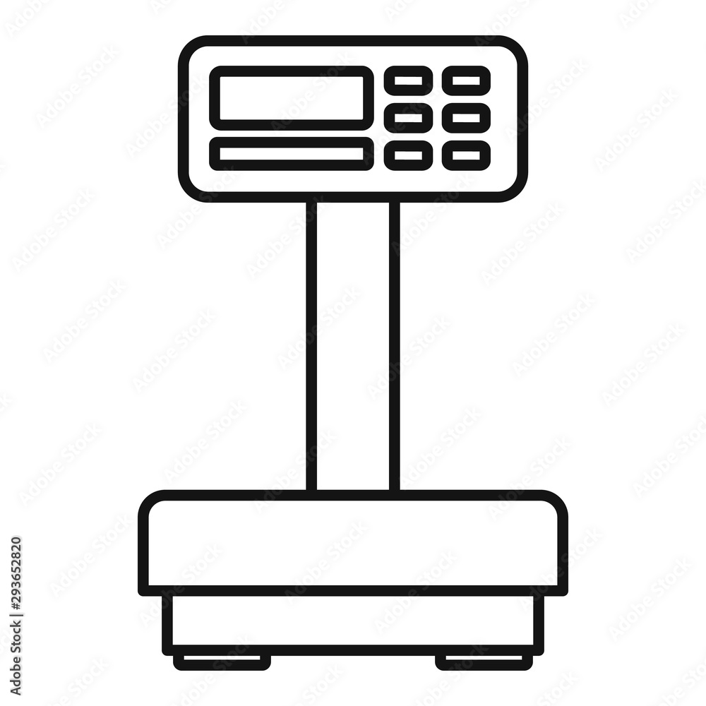 Poster digital scales icon. outline digital scales vector icon for web design isolated on white background