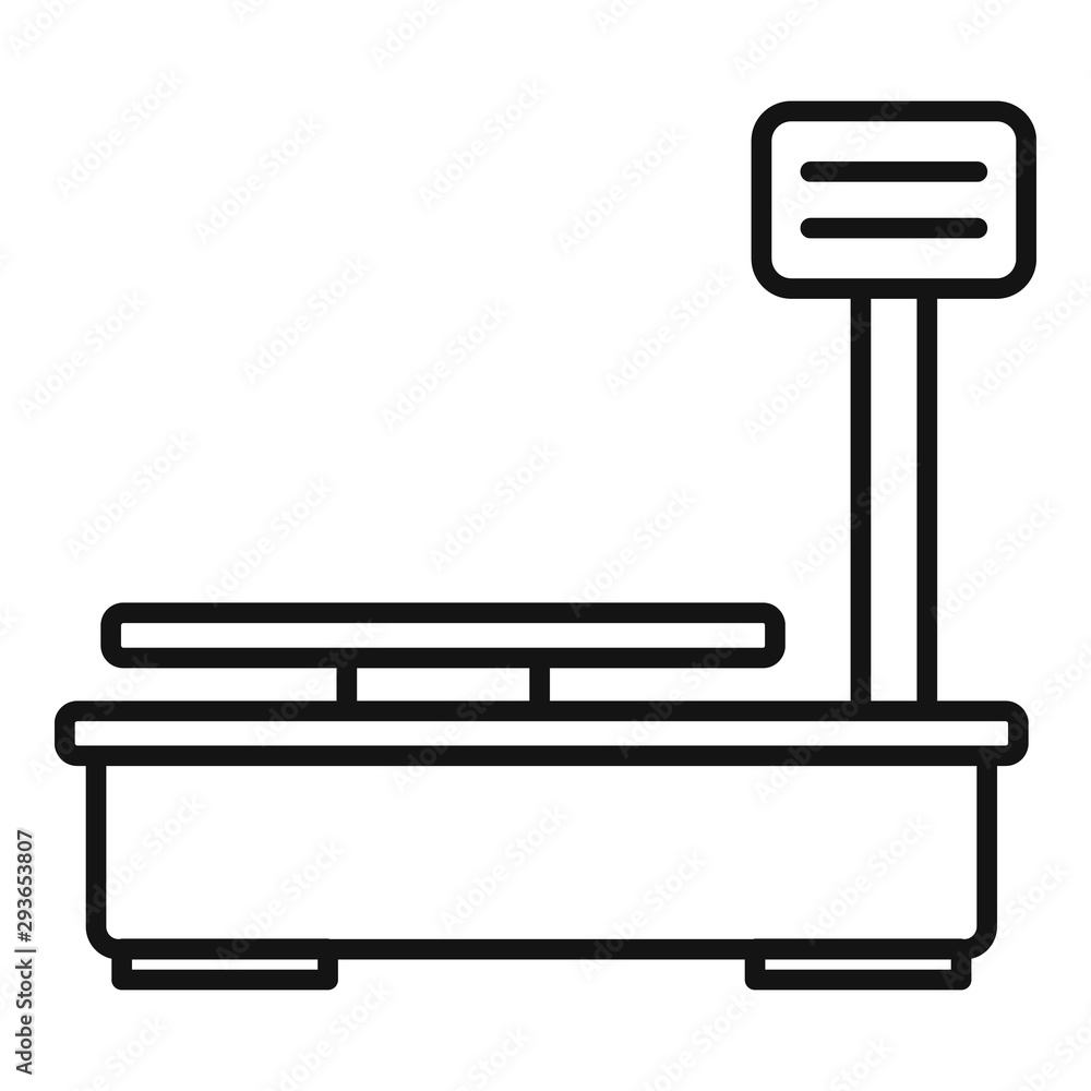 Poster modern scales icon. outline modern scales vector icon for web design isolated on white background