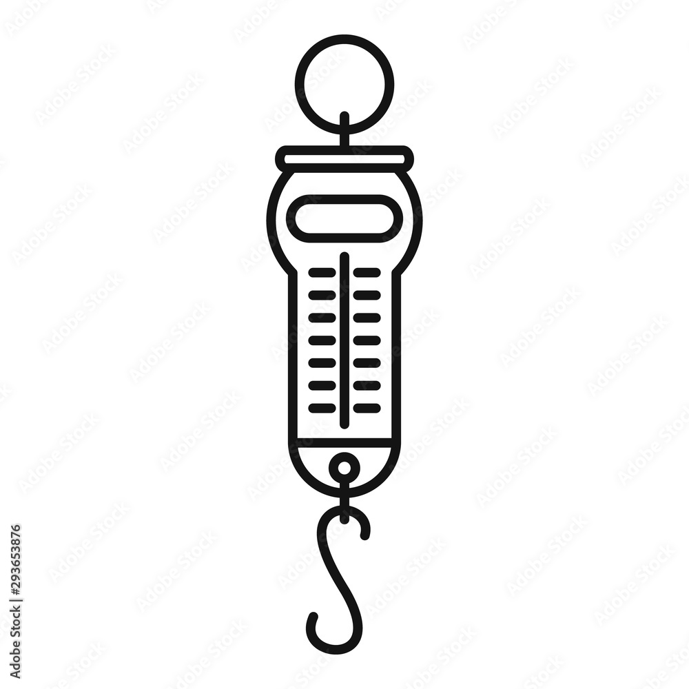 Poster hand mechanical scales icon. outline hand mechanical scales vector icon for web design isolated on w