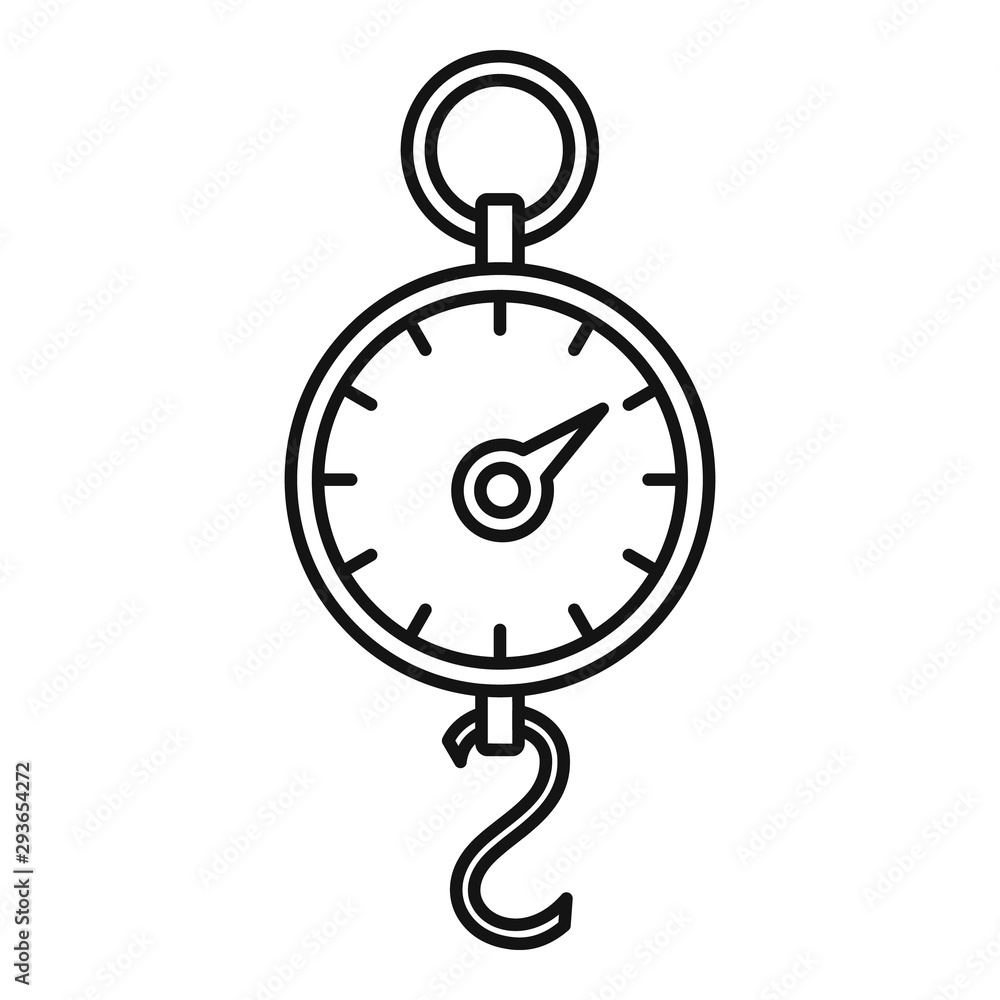 Poster hand round scales icon. outline hand round scales vector icon for web design isolated on white backg