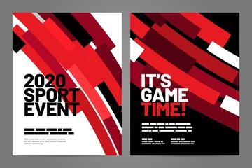 Template design with flying shapes for sport event, invitation, awards or championship. Sport background.