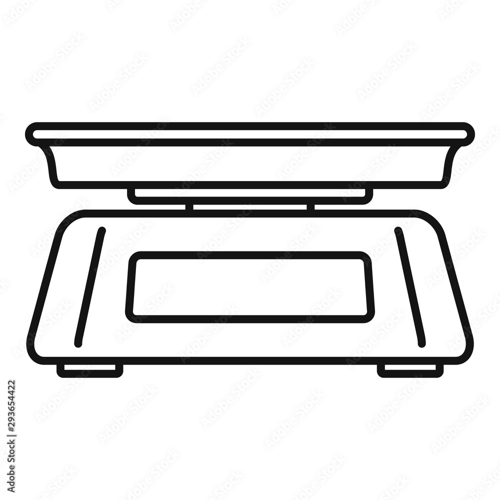 Poster vegetables digital scales icon. outline vegetables digital scales vector icon for web design isolate